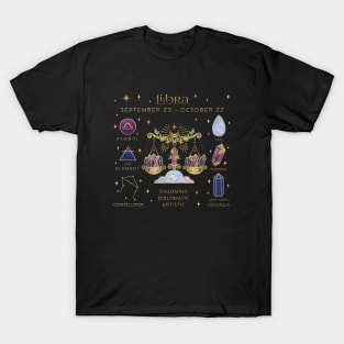 Crystal Zodiac Libra Collage T-Shirt
